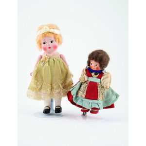 1920/30's composition carnival flapper doll, painted features,…