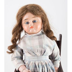 Toute en Bois type doll composition head with stationary eyes,…
