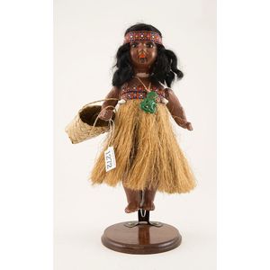 Lands, Wellington New Zealand all composition Maori doll…