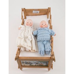 Two Theodor Recknagel bisque baby dolls solid dome heads…