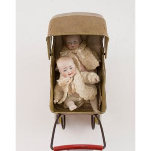 Two probable S Bergmann Jr. & Co all bisque baby dolls solid…