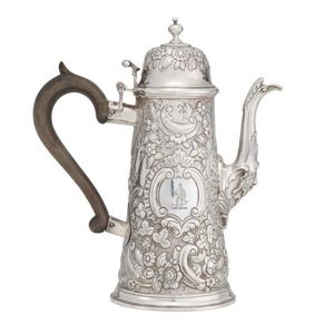 Sterling silver « à la du Belloy » Coffee pot, Paris XIXe siècle -  Ref.108099