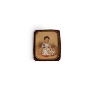 A miniature, a young child Austrian School circa 1850 signed…