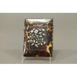 A Victorian ladies visiting card case in tortoiseshell with…