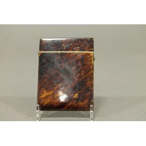 A Victorian ladies visiting card case in tortoiseshell with…