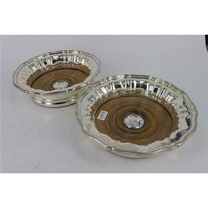 A pair of 19th century Elkington silver-plate wine coasters…