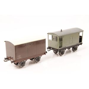 0 Gauge Bassett Lowke LMS Goods Van & Brake Van excellent…