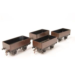Four 0 Gauge Bassett Lowke LMS Open Wagons excellent. Unboxed.