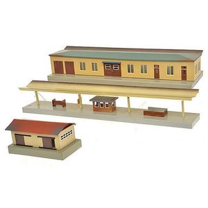 Three Marklin stations, including 415 station, beige, green…