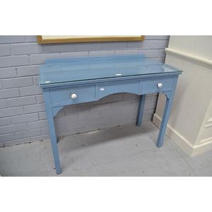 Blue Side Table with Two Drawers - Tables - Side and Serving - Furniture