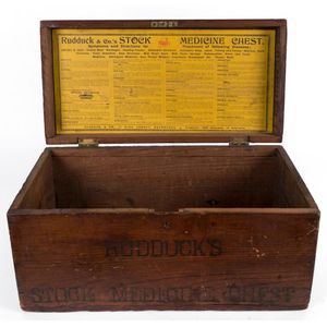 Rudduck & Co. Stock medicine chest with original paper label&hellip;