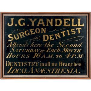 Vintage surgeon dentist framed sign, 'Dentistry in all it's…