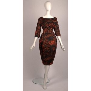 A black and Rust patterned cocktail dress bubble-style skirt&hellip;