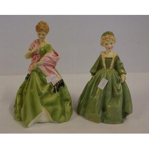 Pair of Royal Worcester Lady Figures by F.G. Doughty - Royal Worcester ...