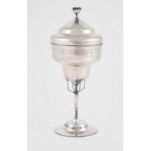 Ed. Wollenweber .800 silver communion cup & cover, Arts &…