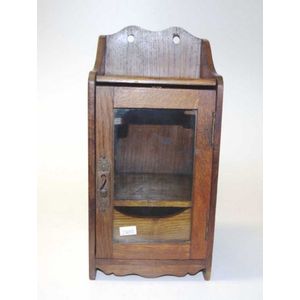 Vintage Wood Tobacco Pipe Cabinet with Fitted Interior and Drawer ...