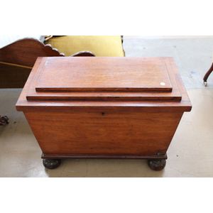 19th century mahogany lead lined sarcophagus wine cellaret