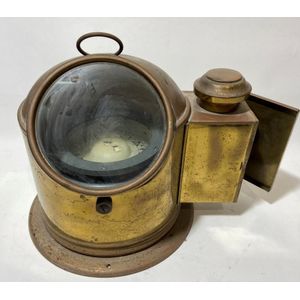Antique French Small Brass Paraffin Lamp -  Canada