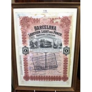 Antique share certificate. 'The Barcelona Traction, Light and…