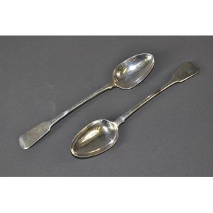 Two various Georgian hallmarked sterling silver serving spoons ...