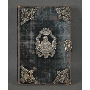 19th century German hand written prayer book. Velvet covered…