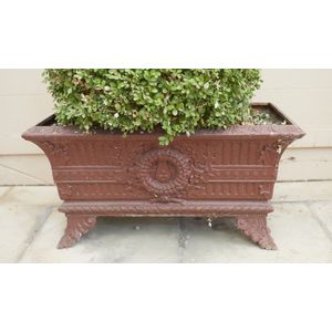 Two 19th century French cast iron planters, classical design on…