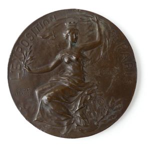 A bronze medallion, from L'Exposition, Paris 1900, by Georges…