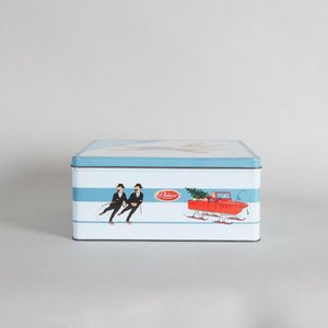 A rare Tintin biscuit tin, depicting a snow scene. Height 10 cm,…
