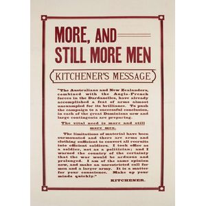'More and Still More Men - Kitchener's Message', c.1914…