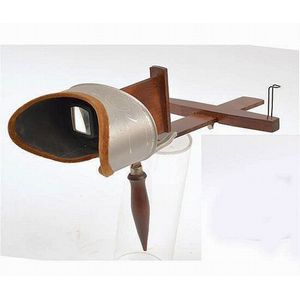 An Underwood & Underwood stereoscope viewer wooden frame with…