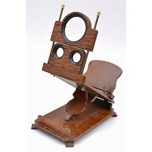 Victorian foldable stereoscope viewer walnut table top viewer…