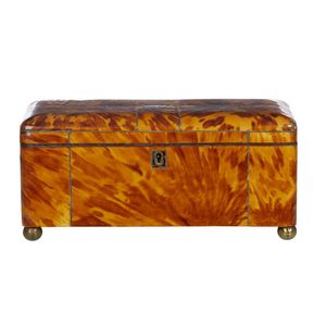 An early 19th century tortoiseshell teacaddy, of plain design…