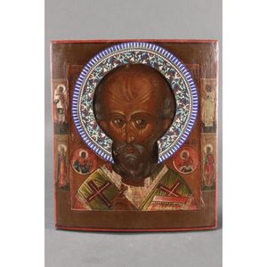 19th century Russian icon, of rectangular form, depicting St.…