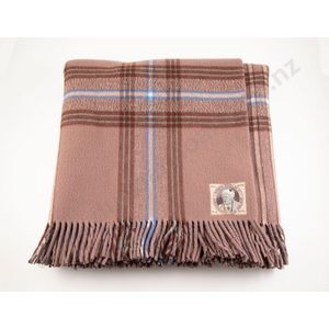 Kaiapoi wool travel rug, plaid design in shades of brown with&hellip;