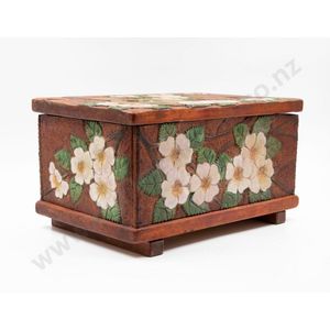 Jane Brenkley carved box, the exterior carved and painted…