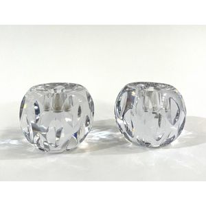 A pair of Webb and Corbett, England modern cut crystal candle…