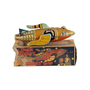 Louis Marx clockwork Buck Rogers rocket ship. Lithographed…