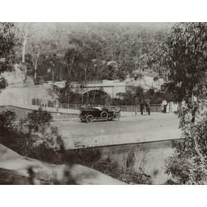 Lennox bridge, Glenbrook. Early 1920s view across the pool to…