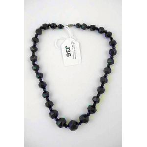 Facetted Whitby jet necklace