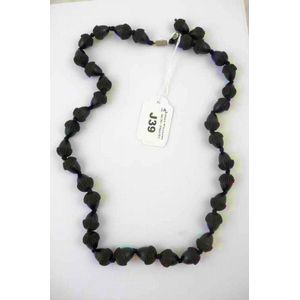 Whitby jet 'acorn' necklace and matching earrings