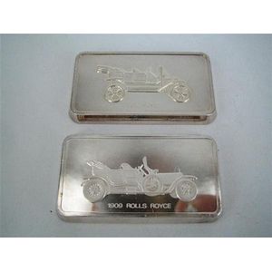 Two silver Ingots, vintage cars, John Pinches. (2) total wt 130g