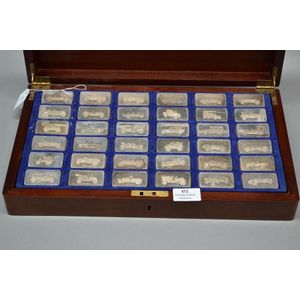 Thirty six ingots of sterling silver bullion stamped with…