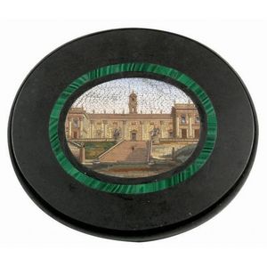 Italian 19th century micro mosaic of the Capitoline Hill in…
