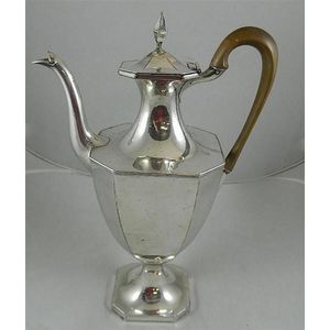 Old Sheffield plate octagonal urn shaped coffee pot (1780…