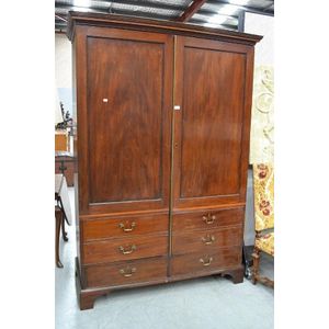 Georgian Mahogany Wardrobe with Original Brass Handles - Wardrobes ...