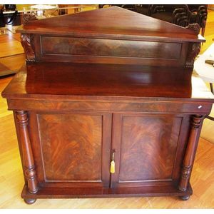 Regency mahogany chiffonier with drawer over two doors with…