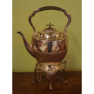 Antique Elkington & Co silver plated spirit kettle, 34 cm high