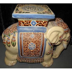 Vintage Chinese Elephant Ceramic Stool - 44x52cm - Ceramics - Chinese ...