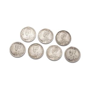 Seven Australian silver George V florins, 1917 X 3, 1921 X 2…