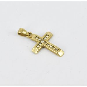 Gold and Diamond Cross Pendant with 12 Stones - Pendants/Lockets ...